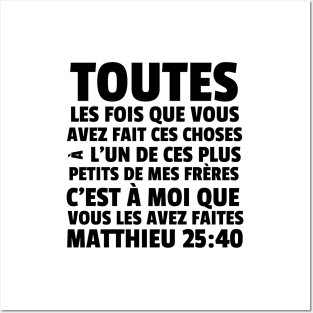 Matthew 25:40 French Least of These My Brethren Posters and Art